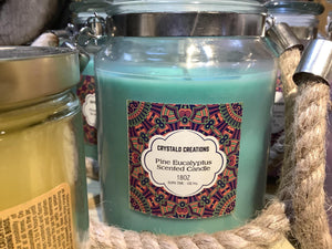 Crystalo Creations 18oz Jar Candle with Rope