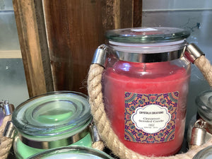 Crystalo Creations 18oz Jar Candle with Rope