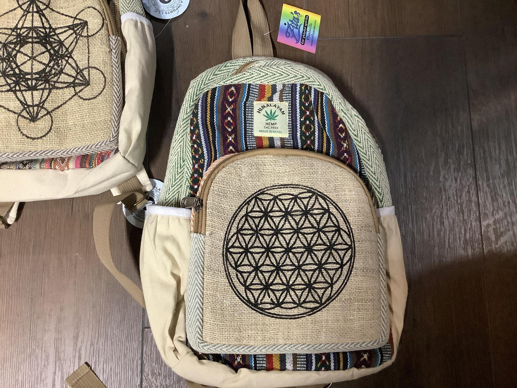 Small Hemp Printed Backpack