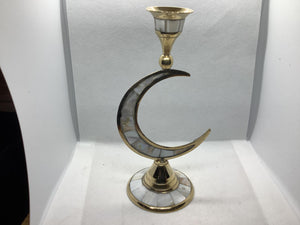 Brass Moon Candle Holder