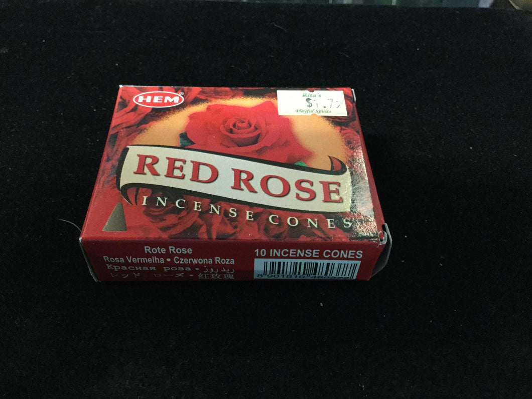 Hem Red Rose Cones 10 ct.