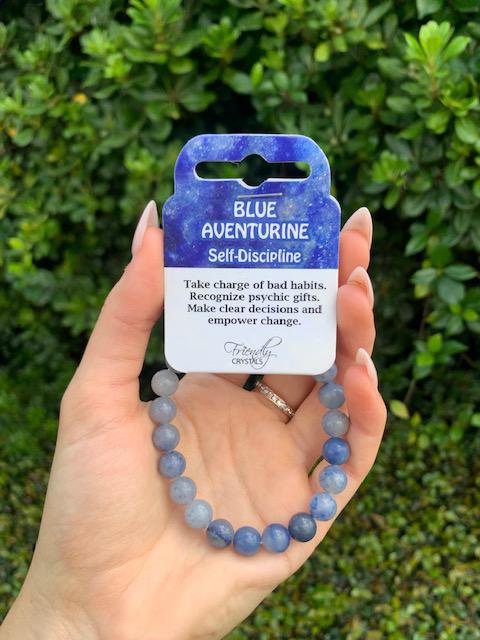 Blue Aventurine natural stone bracelet 8mm