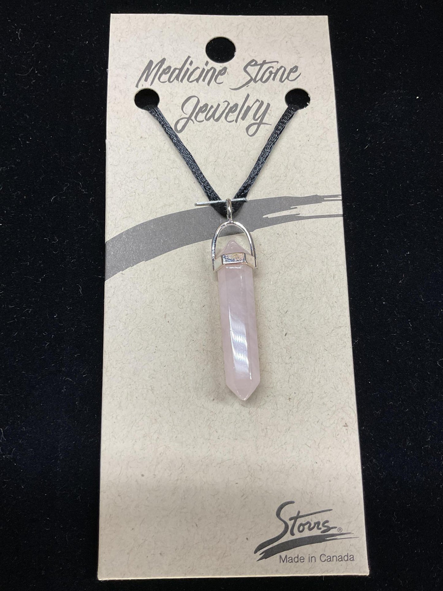 Medicine Stone Crystal Point Pendants on Cord