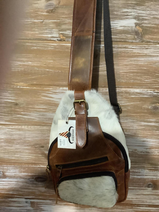 Cowhide Oil Pull-up Cross Body Sling Bag