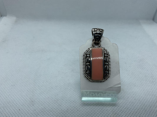 Sterling Pendant Pink Opal