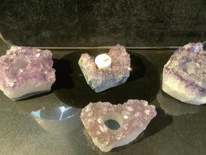 Amethyst Druzy Candleholder