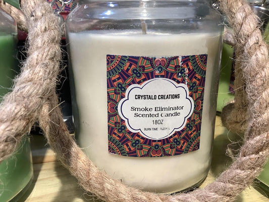 Crystalo Creations 18oz Jar Candle with Rope