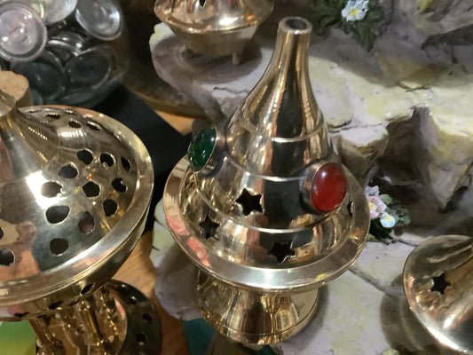 Beaded Brass Cone Burner