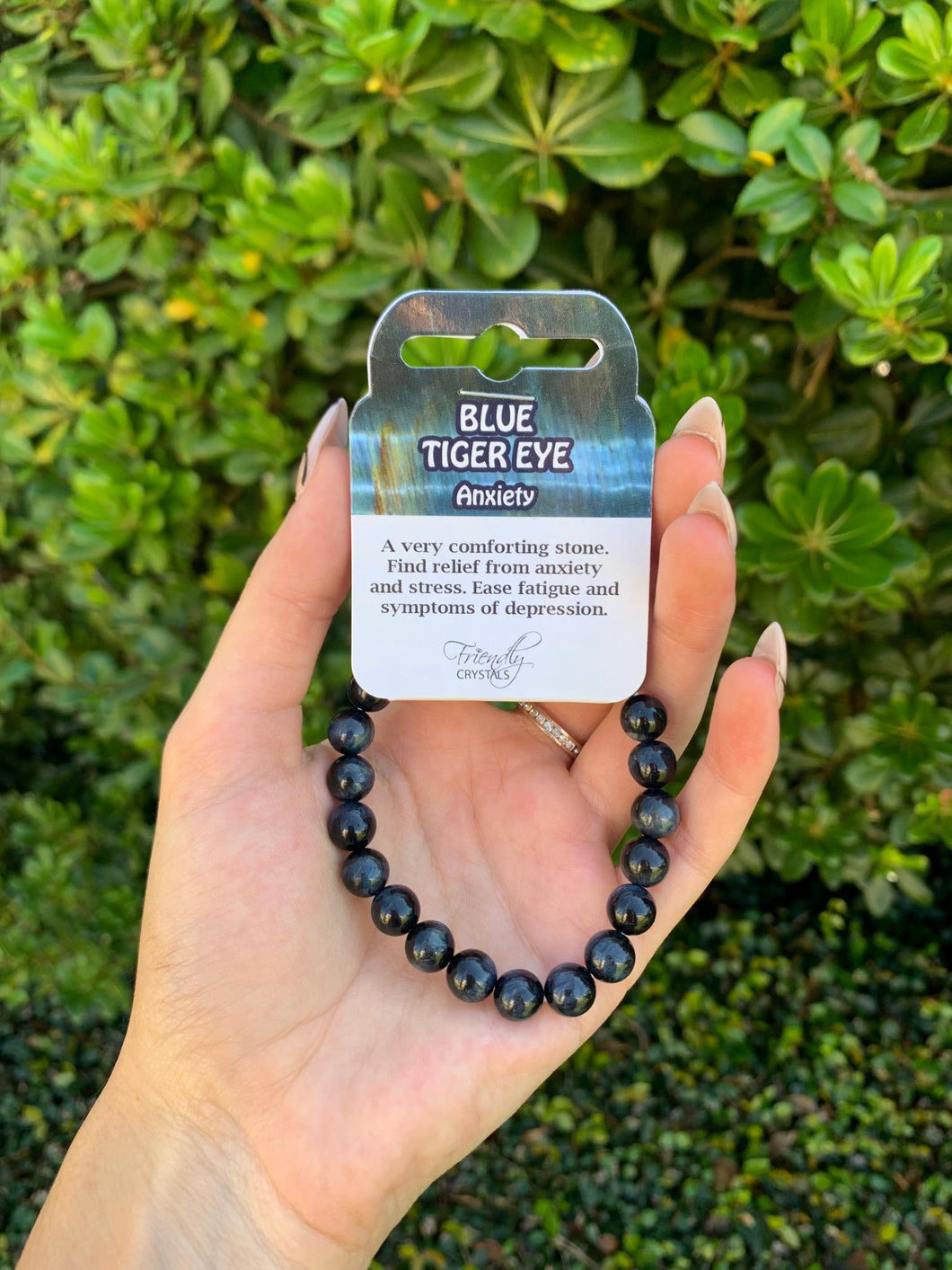 Blue Tigers Eye Natural stone bracelet 8mm
