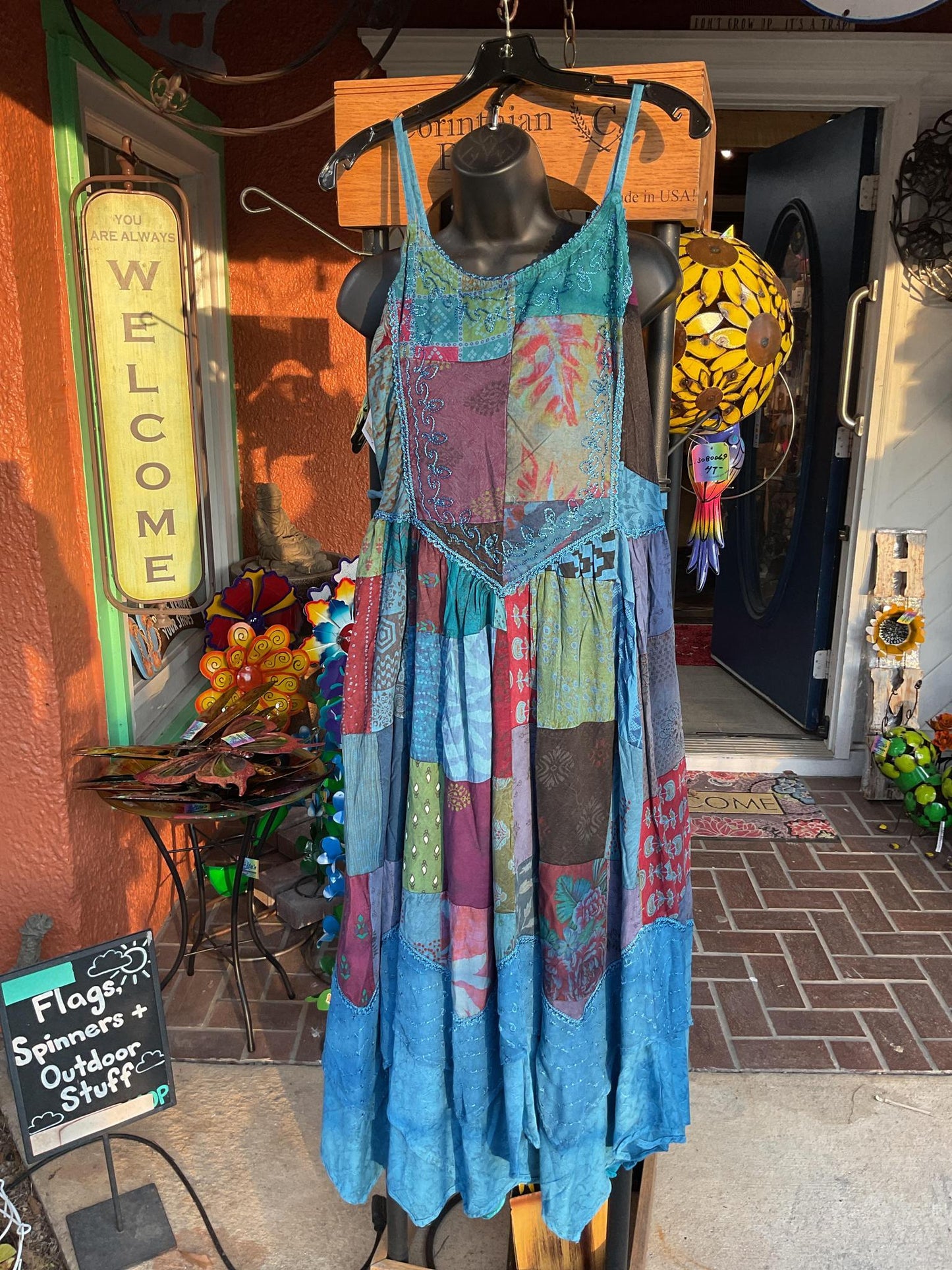 Sleeveless Patchwork Maxi Dress