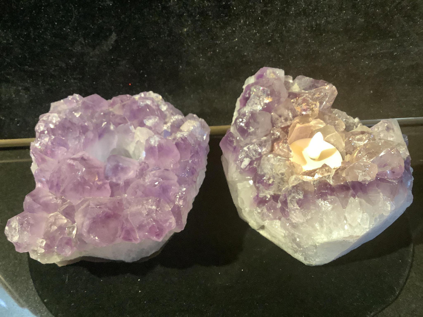 Amethyst Druzy Candleholder