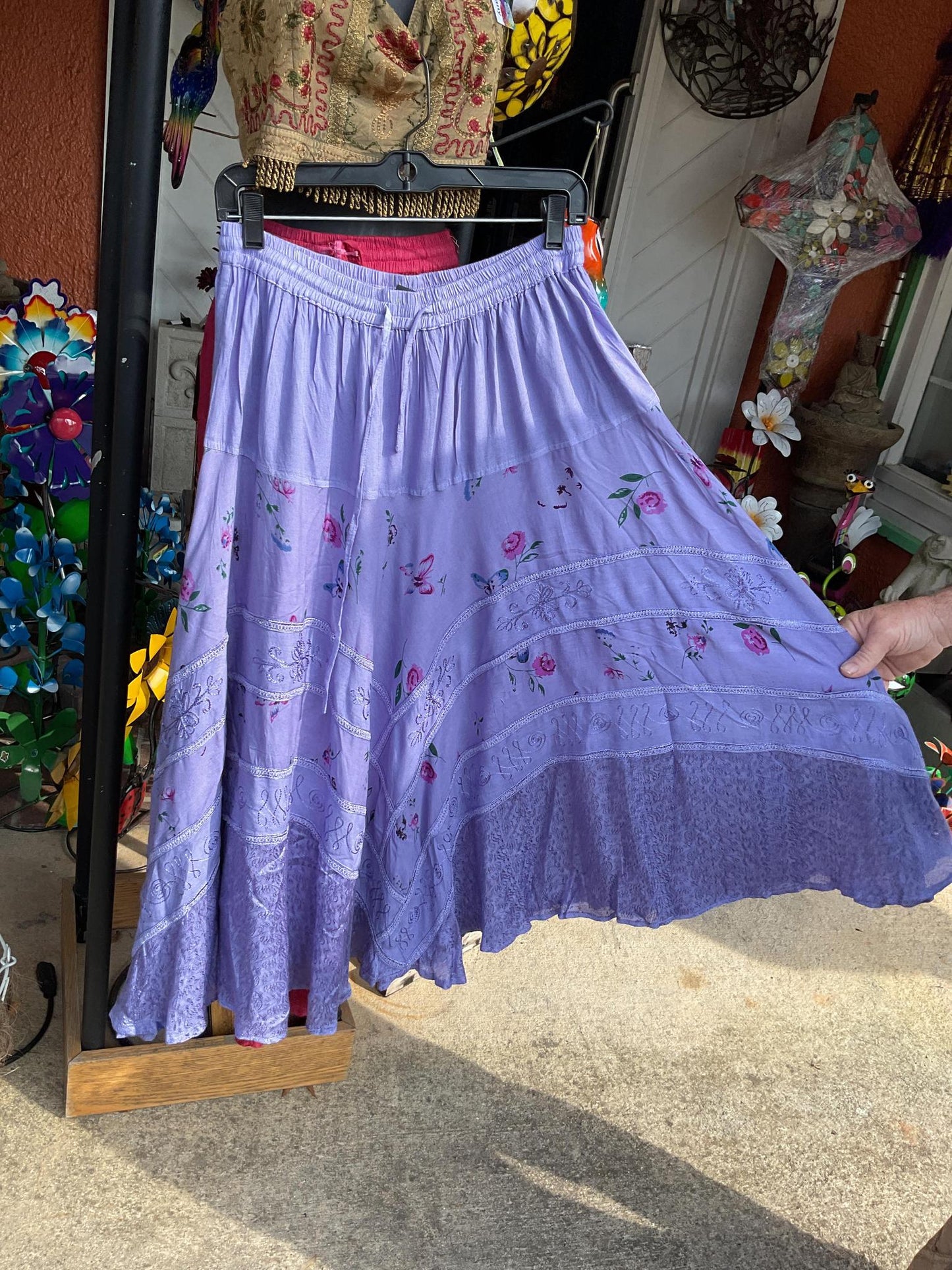 Renaissance Inspired Floral Print Skirt