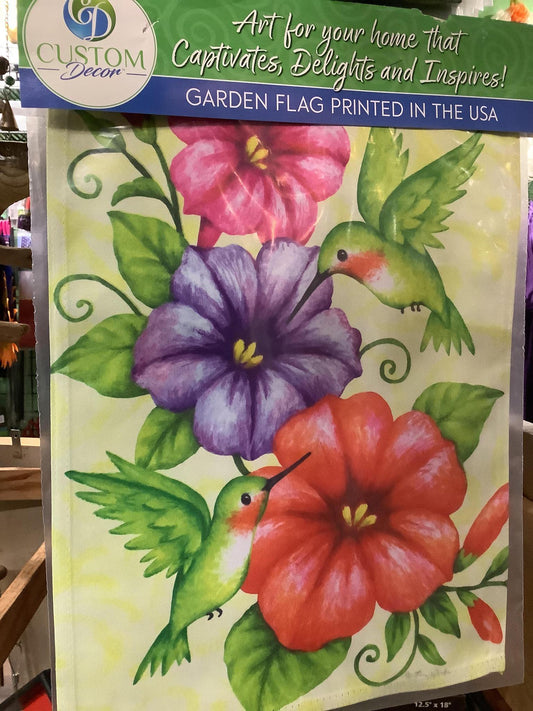 Hummers & Petunias Garden Flag