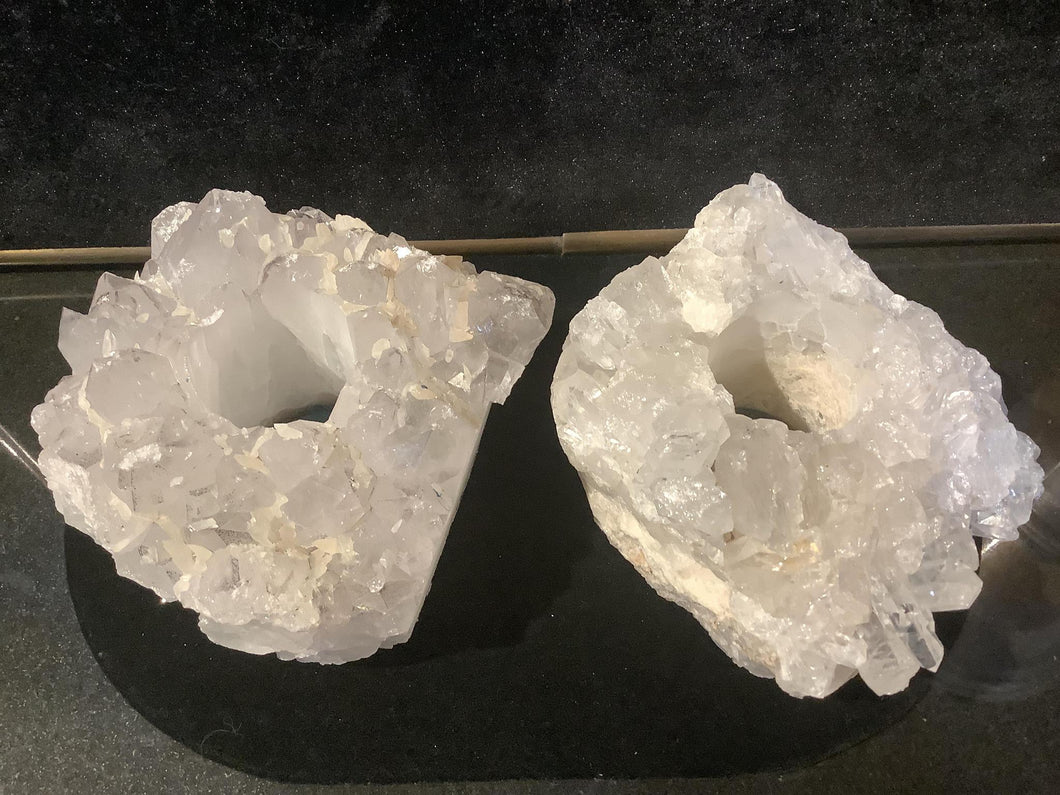 Clear Quartz Cluster Candleholder