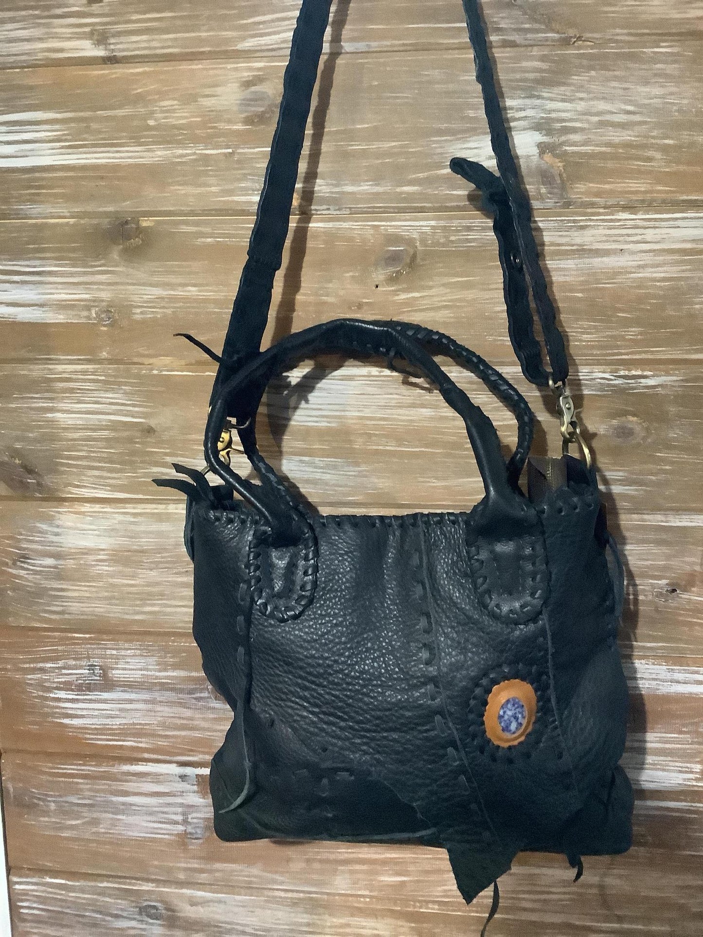 Buffalo Zippered HandbagW/Stone