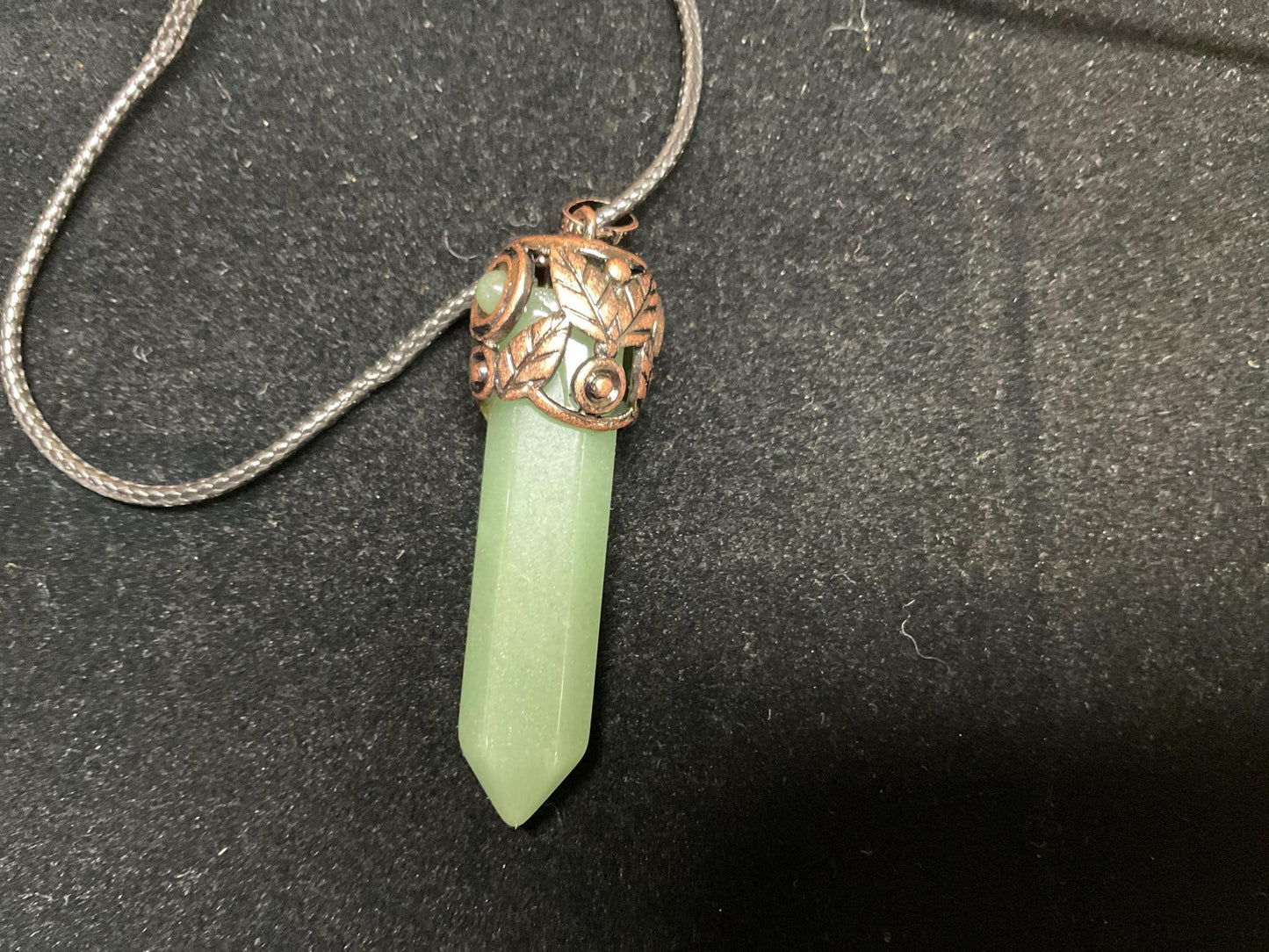 Antiqued Brass Healing Stone Pendant