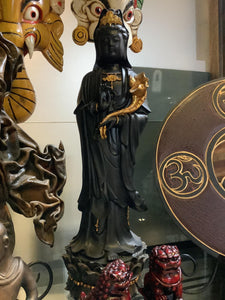 Quan Yin w/ Gold Detail Statue