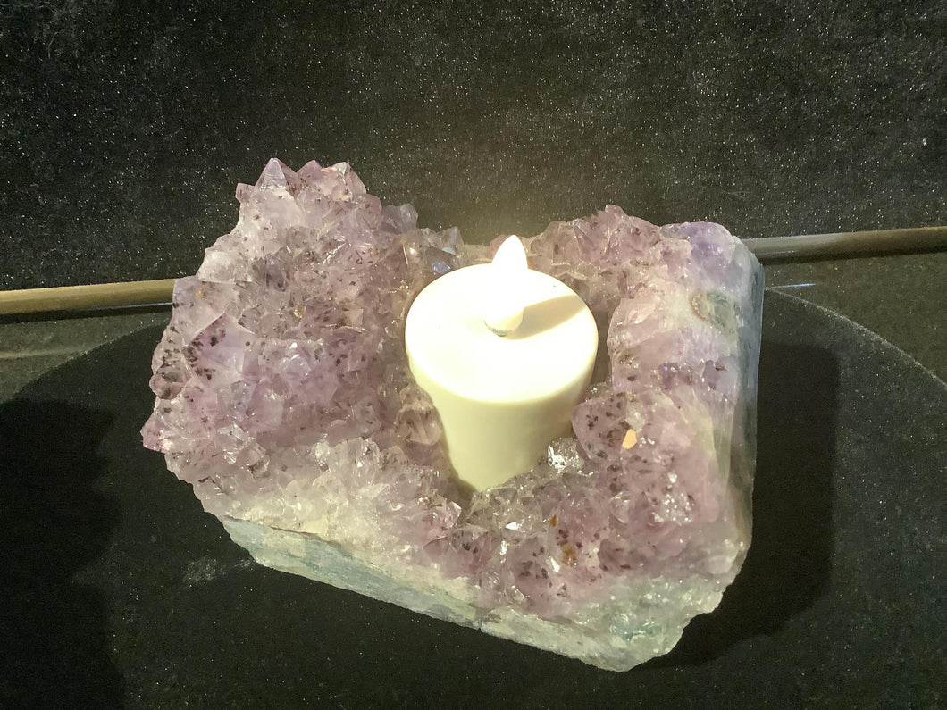 Amethyst Druzy Candleholder