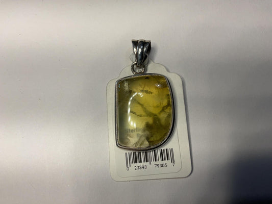 Sterling Pendant Prehnite