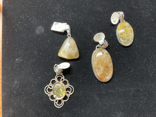 Rutilated Quartz Pendants