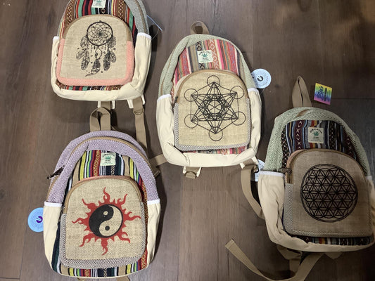 Small Hemp Printed Backpack