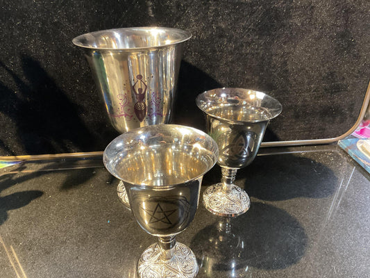 Brass Chalice Silver Finish 5"