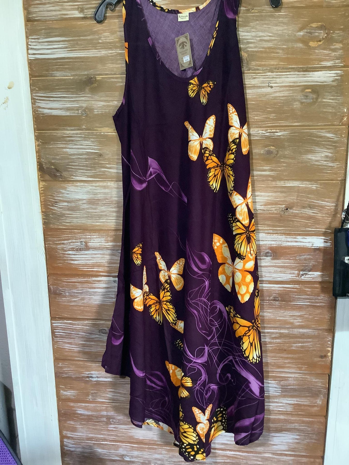 Butterfly Print Rayon Dress