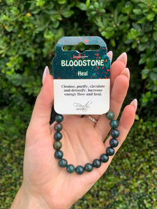 Bloodstone Natural Stone Bracelet 8 mm