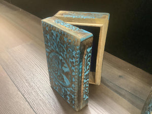 Blue Carved Boxes
