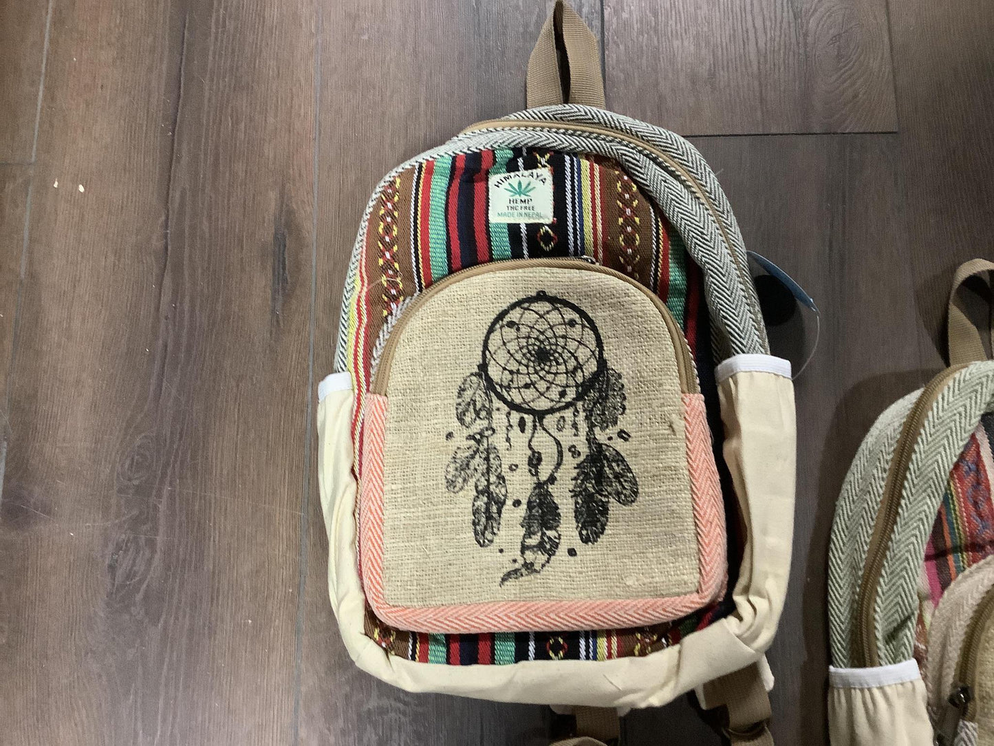 Small Hemp Printed Backpack