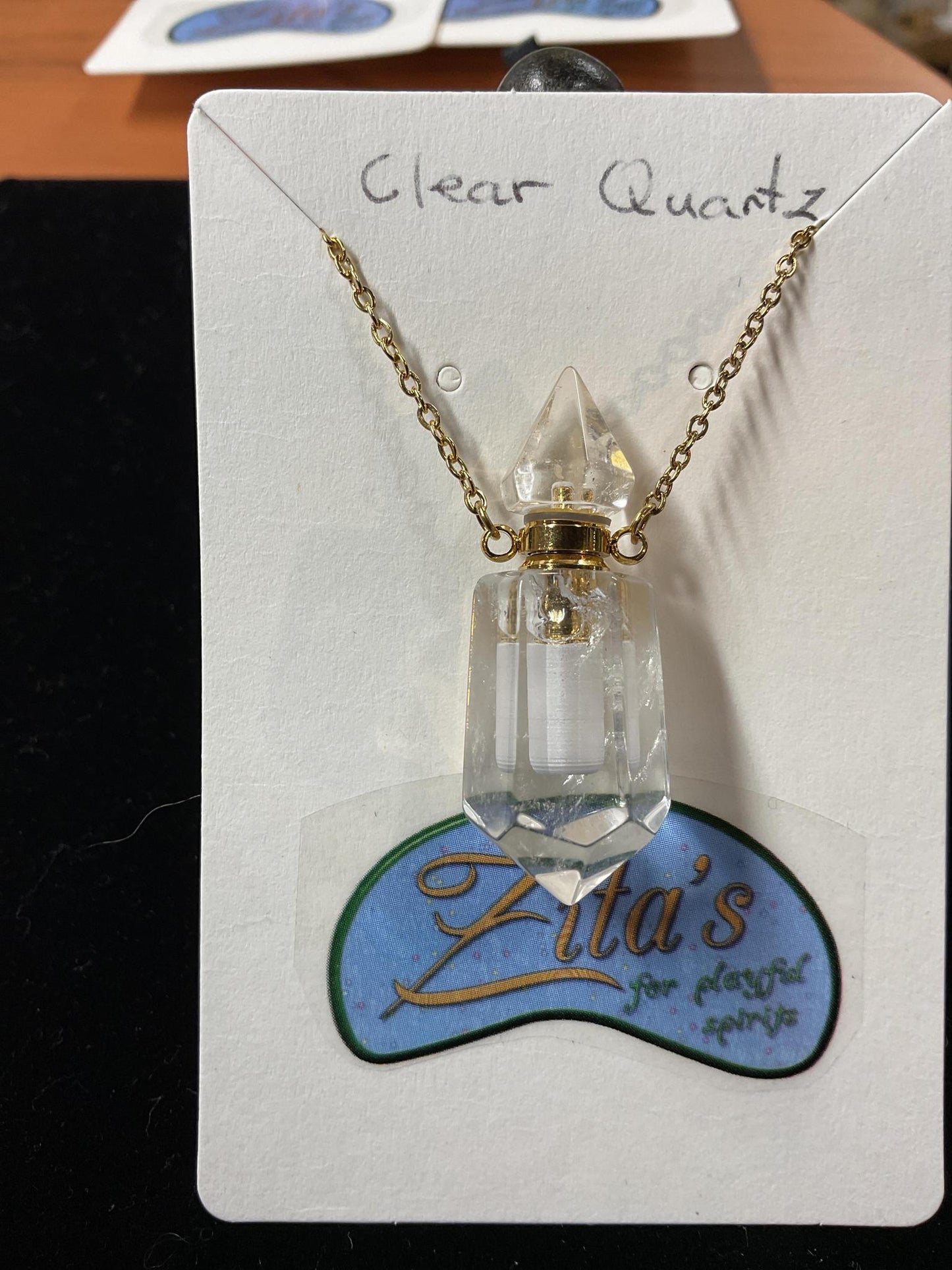 Crystal Perfume Bottle Necklace