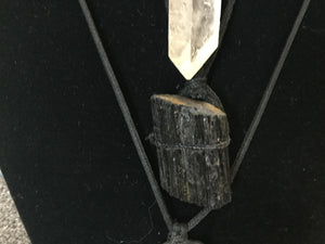 Gemstone Point on Waxed Cord