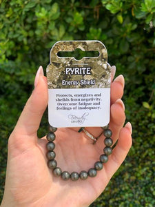 Pyrite Natural Stone Bracelet 8mm