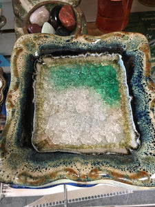 Cracked Glass Pottery Dishes Large