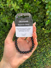 Load image into Gallery viewer, Obsidian Natural Stone Bracelet 8mm
