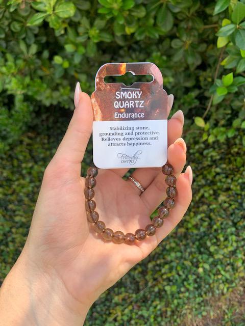 Smokey Quartz Natural Stone Bracelet 8mm